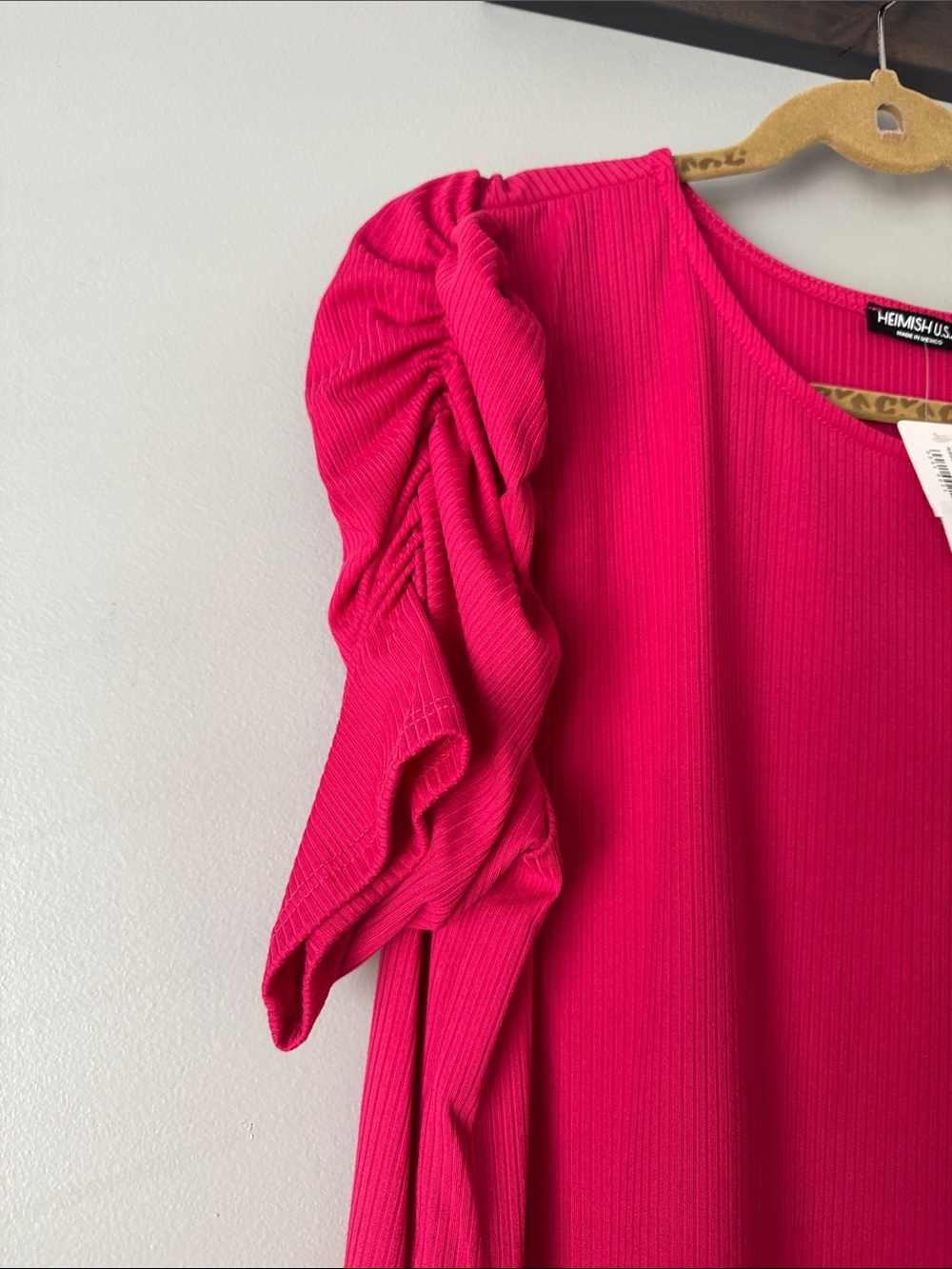 HEIMISH USA Hot Pink Ruffle Sleeve Tunic Top - Picture 3 of 6